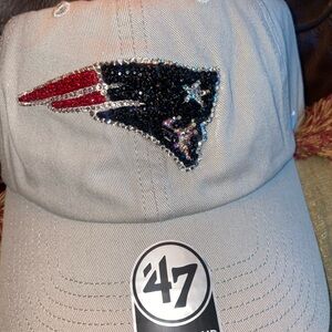47 Brand Gray Patriots Cap with Rhinestone Logo